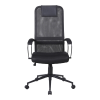 Καρέκλα γραφείου Lord I pakoworld ύφασμα σε μαύρη απόχρωση-πόδι μαύρο μέταλλο 64x61x116-126εκ