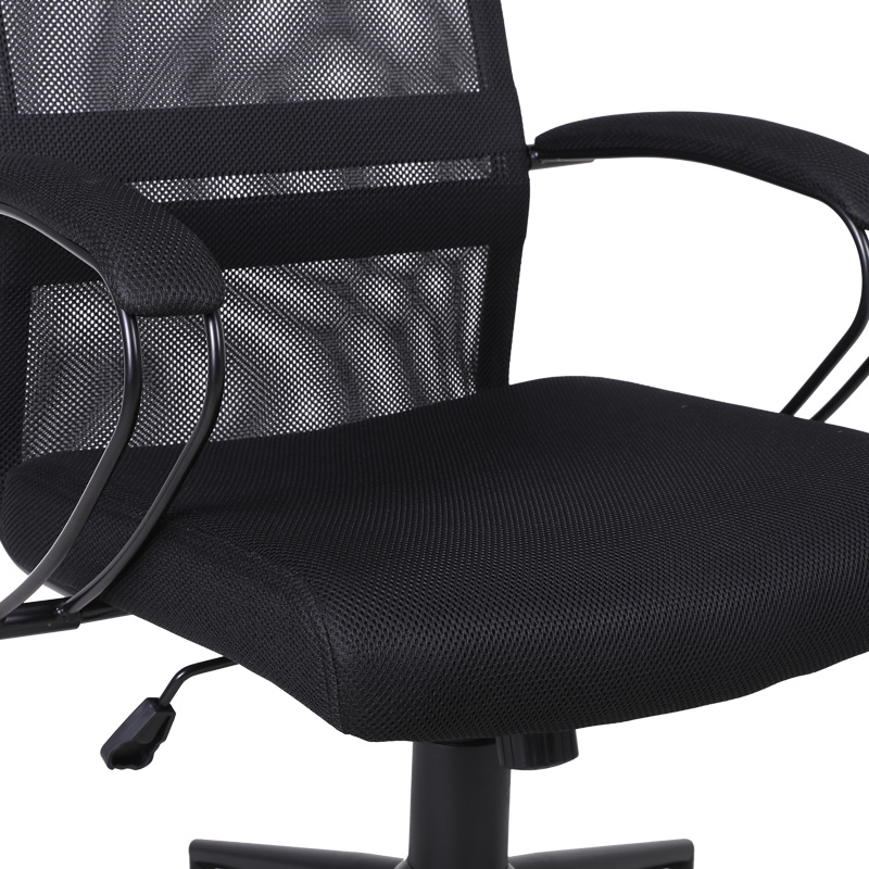 Καρέκλα γραφείου Lord I pakoworld ύφασμα σε μαύρη απόχρωση-πόδι μαύρο μέταλλο 64x61x116-126εκ