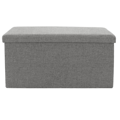 Σκαμπό-μπαούλο Greatness pakoworld ύφασμα γκρι 76x38x38εκ