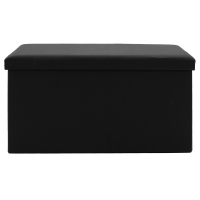 Σκαμπό-μπαούλο Cooperation pakoworld pu μαύρο 76x38x38εκ