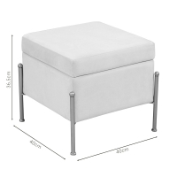 Σκαμπό-μπαούλο Panton pakoworld βελούδο κρεμ-χρυσό 40x40x36,5εκ