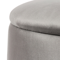 Σκαμπό-μπαούλο Terina pakoworld βελούδο γκρι Φ46x42εκ