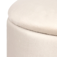 Σκαμπό-μπαούλο Terina pakoworld βελούδο κρεμ Φ46x42εκ