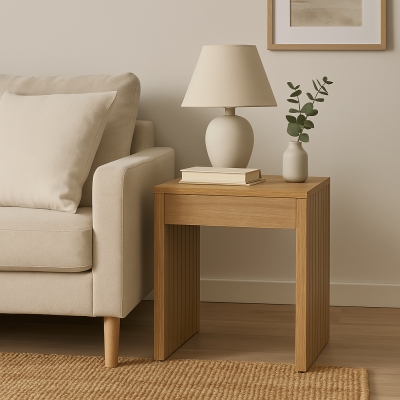 Βοηθητικό τραπέζι Focused pakoworld MDF φυσικό 40x40x50εκ Βοηθητικό τραπέζι Focused pakoworld MDF φυσικό 40x40x50εκ