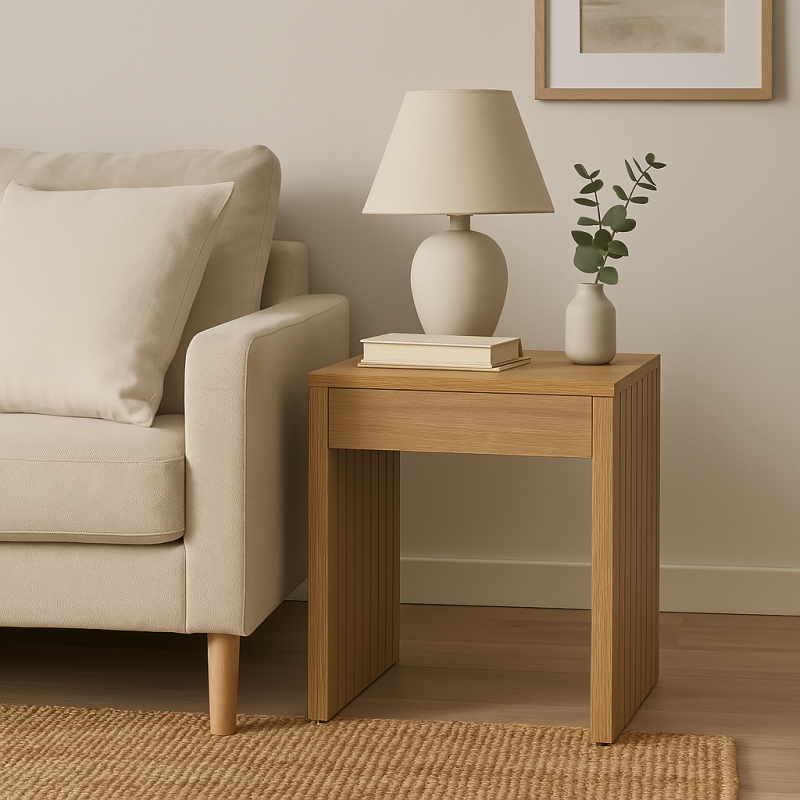 Βοηθητικό τραπέζι Focused pakoworld MDF φυσικό 40x40x50εκ Βοηθητικό τραπέζι Focused pakoworld MDF φυσικό 40x40x50εκ