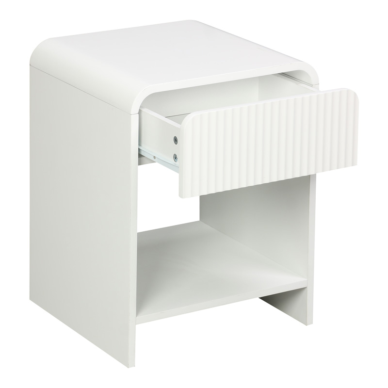 Κομοδίνο Zeplen pakoworld MDF σε λευκή απόχρωση 40x40x53εκ