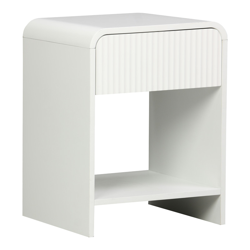Κομοδίνο Zeplen pakoworld MDF σε λευκή απόχρωση 40x40x53εκ