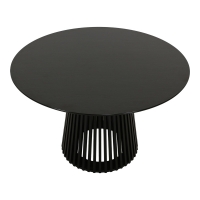 Τραπέζι Domonic pakoworld mdf σε μαύρη απόχρωση Φ120x75εκ Τραπέζι Domonic pakoworld mdf σε μαύρη απόχρωση Φ120x75εκ