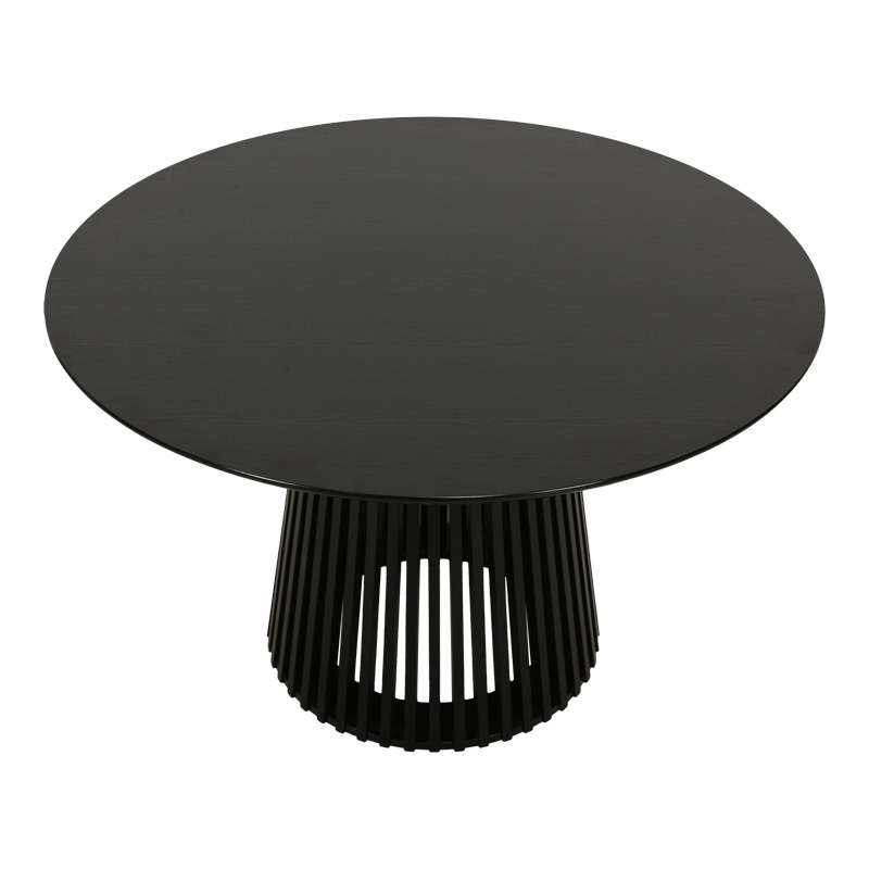Τραπέζι Domonic pakoworld mdf σε μαύρη απόχρωση Φ120x75εκ Τραπέζι Domonic pakoworld mdf σε μαύρη απόχρωση Φ120x75εκ