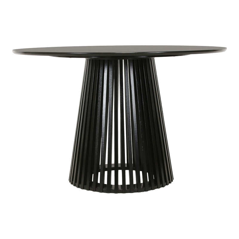 Τραπέζι Domonic pakoworld mdf σε μαύρη απόχρωση Φ120x75εκ Τραπέζι Domonic pakoworld mdf σε μαύρη απόχρωση Φ120x75εκ