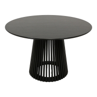 Τραπέζι Domonic pakoworld mdf σε μαύρη απόχρωση Φ120x75εκ Τραπέζι Domonic pakoworld mdf σε μαύρη απόχρωση Φ120x75εκ