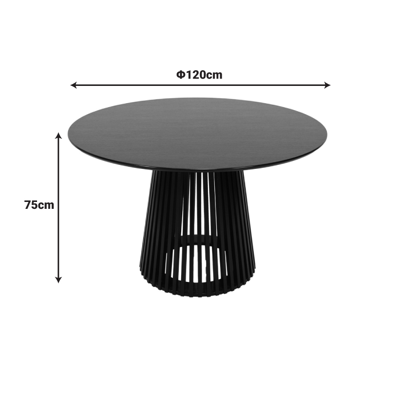 Τραπέζι Domonic pakoworld mdf σε μαύρη απόχρωση Φ120x75εκ Τραπέζι Domonic pakoworld mdf σε μαύρη απόχρωση Φ120x75εκ
