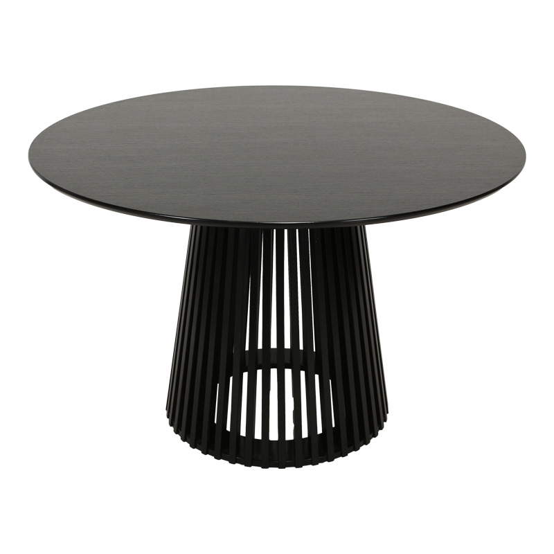 Τραπέζι Domonic pakoworld mdf σε μαύρη απόχρωση Φ120x75εκ Τραπέζι Domonic pakoworld mdf σε μαύρη απόχρωση Φ120x75εκ