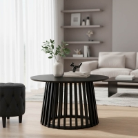 Τραπέζι σαλονιού Domonic pakoworld mdf σε μαύρη απόχρωση Φ80x45εκ Τραπέζι σαλονιού Domonic pakoworld mdf σε μαύρη απόχρωση Φ80x45εκ