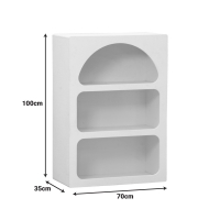 Βιβλιοθήκη-ραφιέρα Emersi pakoworld mdf σε λευκή απόχρωση 70x35x100εκ