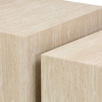 Βοηθητικά τραπέζια Coffina pakoworld σετ 2τεμ mdf σε όψη τραβερτίνας