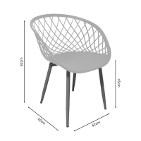 Πολυρόνα Ezra pakoworld λευκό pp-πόδι μαύρο μέταλλο 62x42x82εκ Πολυρόνα Ezra pakoworld λευκό pp-πόδι μαύρο μέταλλο 62x42x82εκ