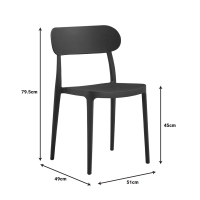 Καρέκλα Amvroan στοιβαζόμενη pakoworld με UV protection ανθρακί pp 51x49x79.5εκ Καρέκλα Amvroan στοιβαζόμενη pakoworld με UV protection ανθρακί pp 51x49x79.5εκ