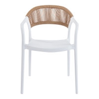 Πολυθρόνα Ankara pakoworld στοιβαζόμενη pp-pe rattan σε λευκή-φυσική απόχρωση 54x55.5x77εκ Πολυθρόνα Ankara pakoworld στοιβαζόμενη pp-pe rattan σε λευκή-φυσική απόχρωση 54x55.5x77εκ