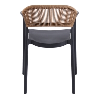 Πολυθρόνα Ankara pakoworld στοιβαζόμενη pp-pe rattan σε μαύρη-φυσική απόχρωση 54x55.5x77εκ Πολυθρόνα Ankara pakoworld στοιβαζόμενη pp-pe rattan σε μαύρη-φυσική απόχρωση 54x55.5x77εκ