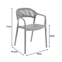 Πολυθρόνα Ankara pakoworld στοιβαζόμενη pp-pe rattan σε μόκα-φυσική απόχρωση 54x55.5x77εκ Πολυθρόνα Ankara pakoworld στοιβαζόμενη pp-pe rattan σε μόκα-φυσική απόχρωση 54x55.5x77εκ