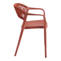 Πολυθρόνα Ankara pakoworld στοιβαζόμενη pp-pe rattan σε terracotta απόχρωση 54x55.5x77εκ Πολυθρόνα Ankara pakoworld στοιβαζόμενη pp-pe rattan σε terracotta απόχρωση 54x55.5x77εκ