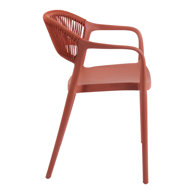 Πολυθρόνα Ankara pakoworld στοιβαζόμενη pp-pe rattan σε terracotta απόχρωση 54x55.5x77εκ Πολυθρόνα Ankara pakoworld στοιβαζόμενη pp-pe rattan σε terracotta απόχρωση 54x55.5x77εκ