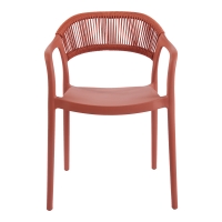 Πολυθρόνα Ankara pakoworld στοιβαζόμενη pp-pe rattan σε terracotta απόχρωση 54x55.5x77εκ Πολυθρόνα Ankara pakoworld στοιβαζόμενη pp-pe rattan σε terracotta απόχρωση 54x55.5x77εκ