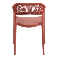 Πολυθρόνα Ankara pakoworld στοιβαζόμενη pp-pe rattan σε terracotta απόχρωση 54x55.5x77εκ Πολυθρόνα Ankara pakoworld στοιβαζόμενη pp-pe rattan σε terracotta απόχρωση 54x55.5x77εκ
