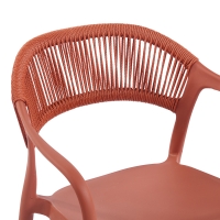 Πολυθρόνα Ankara pakoworld στοιβαζόμενη pp-pe rattan σε terracotta απόχρωση 54x55.5x77εκ Πολυθρόνα Ankara pakoworld στοιβαζόμενη pp-pe rattan σε terracotta απόχρωση 54x55.5x77εκ