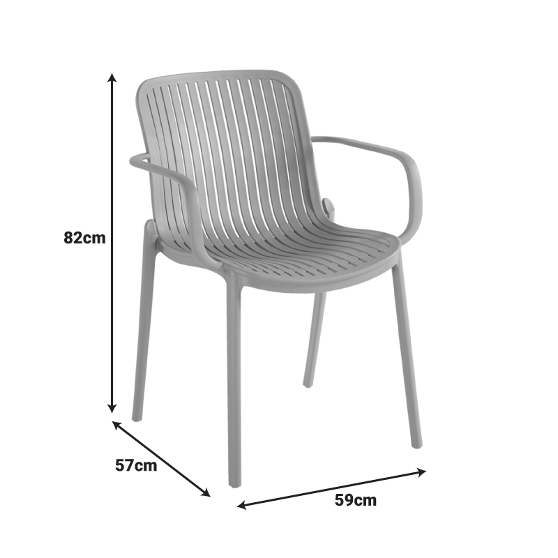 Πολυθρόνα Teragi στοιβαζόμενη pakoworld pp με UV protection λευκή 59x57x82εκ