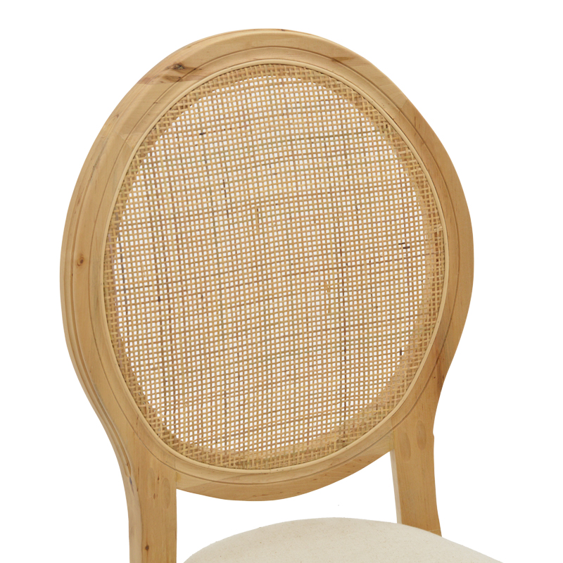 Καρέκλα Canco pakoworld φυσικό rubberwood-φυσικό rattan 50x53x98εκ