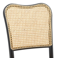 Καρέκλα στοιβαζόμενη Zozele pakoworld φυσικό rattan pe-μαύρο toon wood 45x51x88εκ Καρέκλα στοιβαζόμενη Zozele pakoworld φυσικό rattan pe-μαύρο toon wood 45x51x88εκ