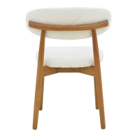 Καρέκλα Ubene pakoworld rubberwood σε καρυδί-μπουκλέ ύφασμα σε λευκή απόχρωση 51x56x79εκ