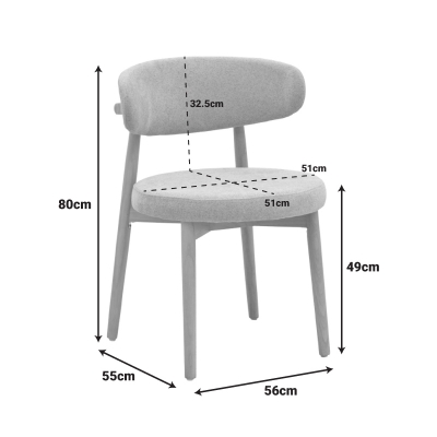 Καρέκλα Luben pakoworld ύφασμα καφέ - rubberwood σε φυσική απόχρωση 53x54x79εκ