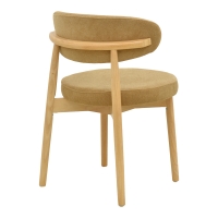 Καρέκλα Luben pakoworld ύφασμα καφέ - rubberwood σε φυσική απόχρωση 53x54x79εκ