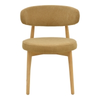 Καρέκλα Luben pakoworld ύφασμα καφέ - rubberwood σε φυσική απόχρωση 53x54x79εκ