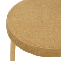 Καρέκλα Luben pakoworld ύφασμα καφέ - rubberwood σε φυσική απόχρωση 53x54x79εκ