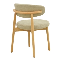 Καρέκλα Luben pakoworld ύφασμα γκρι - rubberwood σε φυσική απόχρωση 53x54x79εκ