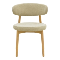 Καρέκλα Luben pakoworld ύφασμα γκρι - rubberwood σε φυσική απόχρωση 53x54x79εκ