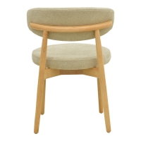 Καρέκλα Luben pakoworld ύφασμα γκρι - rubberwood σε φυσική απόχρωση 53x54x79εκ