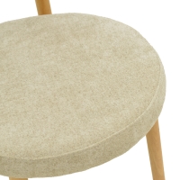 Καρέκλα Luben pakoworld ύφασμα γκρι - rubberwood σε φυσική απόχρωση 53x54x79εκ