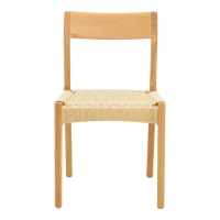 Καρέκλα Karlinda pakoworld ξύλο οξιάς-έδρα σχοινί σε φυσική απόχρωση 47.5x55x81εκ