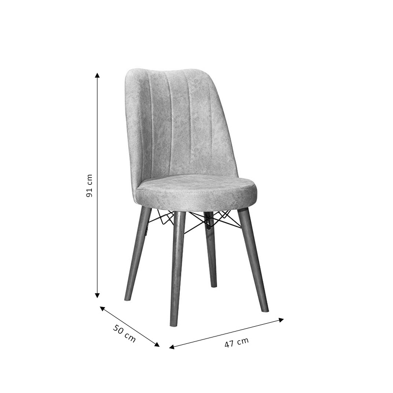 Καρέκλα Nevis I pakoworld ανθρακί antique ύφασμα-καρυδί πόδι Καρέκλα Nevis I pakoworld ανθρακί antique ύφασμα-καρυδί πόδι