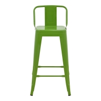 Σκαμπό μπαρ μεσαίου ύψους με πλάτη Utopia pakoworld μέταλλο σε πράσινη απόχρωση 42x42x86εκ