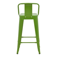 Σκαμπό μπαρ μεσαίου ύψους με πλάτη Utopia pakoworld μέταλλο σε πράσινη απόχρωση 42x42x86εκ