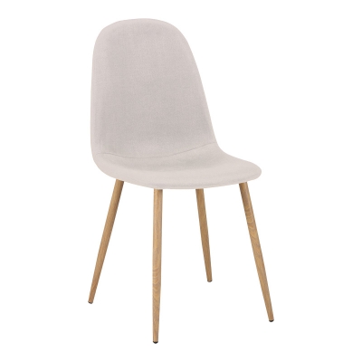 Καρέκλα Bella pakoworld ανοιχτό γκρι ύφασμα με πόδι μέταλλο σε φυσική απόχρωση 43.5x52x89εκ