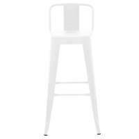 Σκαμπό μπαρ με πλάτη Utopia pakoworld μέταλλο σε λευκή ματ απόχρωση 42x42x97εκ