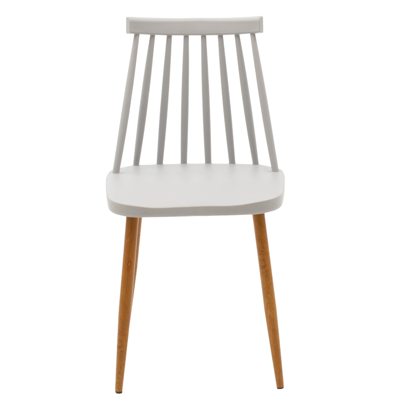 Καρέκλα Aurora pakoworld γκρι pp-φυσικό μεταλλικό πόδι 42x49.5x77εκ