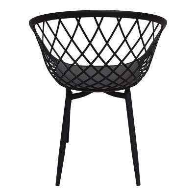 Πολυθρόνα Ezra pakoworld μαύρο pp-πόδι μαύρο μέταλλο 62.5x56x82εκ
